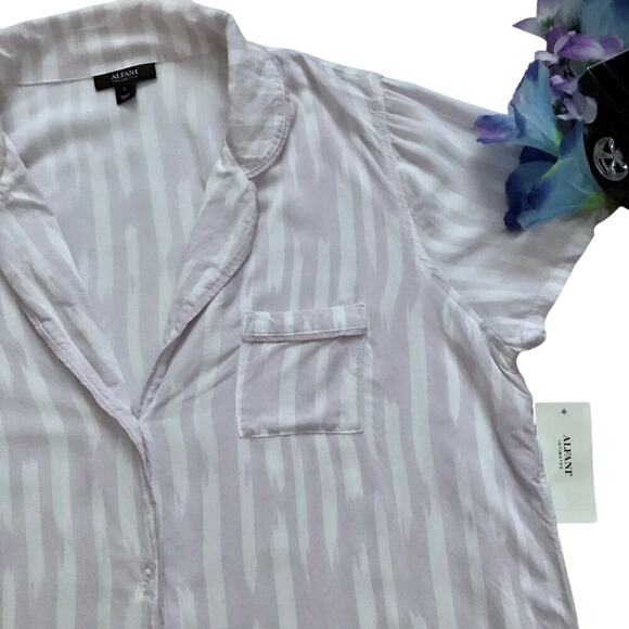 Charter Club and Alfani New Button Front Sleepwear Tops Women L - Picture 8 of 14